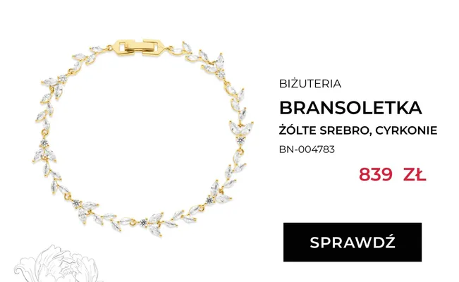Bransoletka Briju żółte srebro cyrkonie BN-004783 promocja w Briju