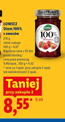 Dżem z owoców Łowicz 100% promocja w Lidl