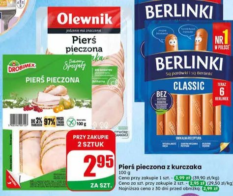 Pierś pieczona z kurczaka promocja w Dino