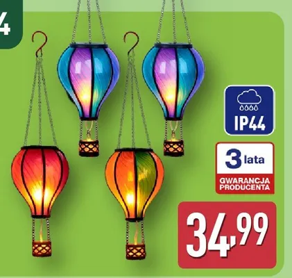Lampa ogrodowa solarna balon promocja w Aldi