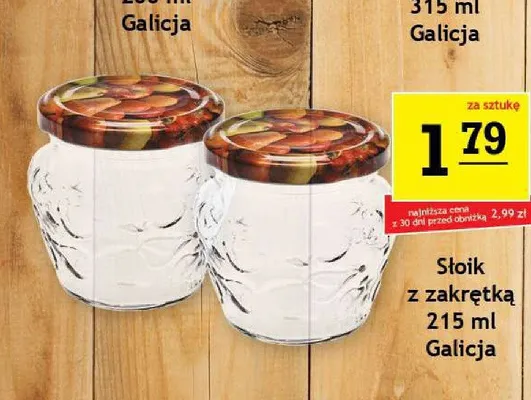 Słoik z zakrętką Galicja 215 ml promocja w Gram Market