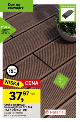 Deska tarasowa kompozytowa Dolma Naterial promocja w Leroy Merlin
