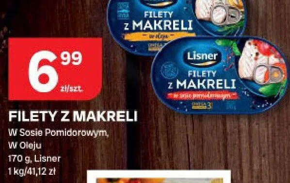 Filety z makreli w sosie pomidorowym, w oleju promocja w Chorten