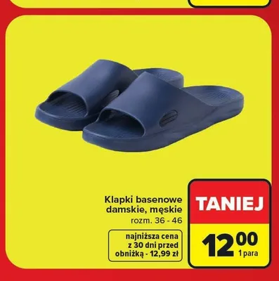 Klapki basenowe damskie męskie promocja w Carrefour