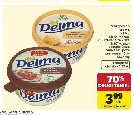 Margaryna Delma o smaku wiejskiego masełka promocja w Carrefour