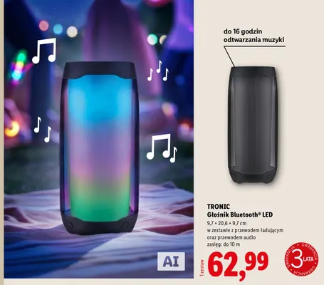 Głośnik Bluetooth LED TRONIC promocja w Lidl
