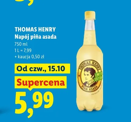 Napój piña asada Thomas Henry promocja w Lidl