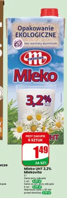 Mleko UHT Mlekovita 3,2% promocja w Dino