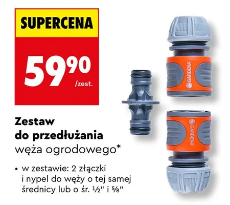 Zestaw do przedłużania węża ogrodowego promocja w Biedronka