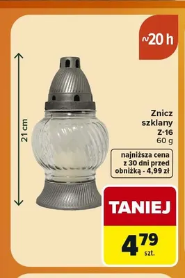 Znicz szklany Z-16 promocja w Carrefour Market