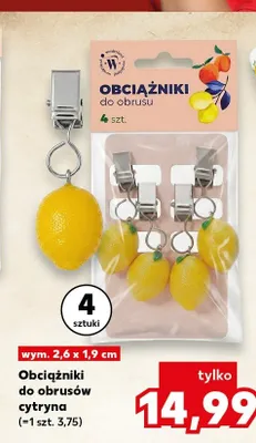 Obciążniki do obrusów cytryna promocja w Kaufland