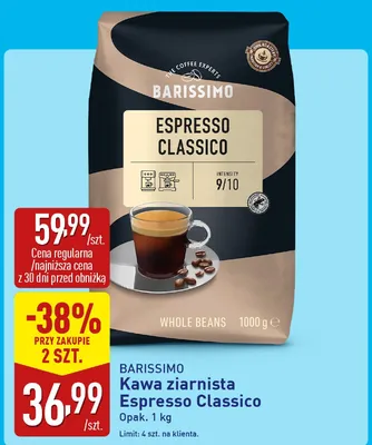 Kawa ziarnista BARISSIMO Espresso Classico promocja w Aldi