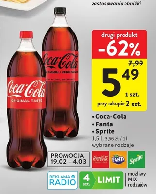 Napój gazowany Coca-Cola promocja w Intermarche