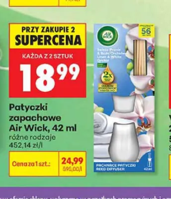 Patyczki zapachowe Air Wick Świeże Pranie i Biała Orchidea promocja w Biedronka