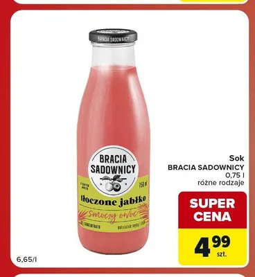 Sok tłoczone jabłko ze smoczym owocem Bracia Sadownicy promocja w Carrefour Market