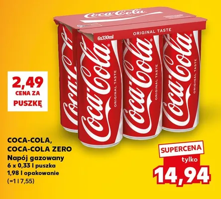 Napój gazowany Coca-Cola Zero 6-pak 330 ml promocja w Kaufland