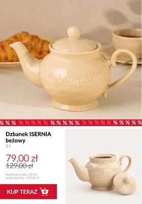 Dzbanek Isernia beżowy promocja w Homla