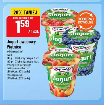 Jogurt owocowy Piątnica truskawkowy promocja w POLOmarket