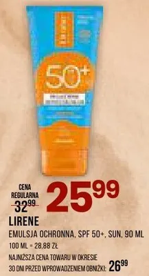 Emulsja ochronna SPF 50+ Sun promocja w Drogerie Natura