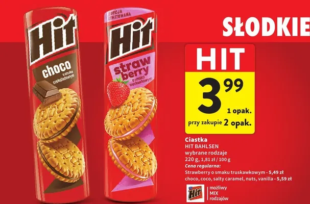 Ciastka Hit Bahlsen strawberry promocja w Intermarche