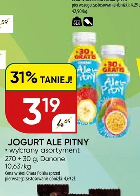 Jogurt Ale Pitny Danone promocja w Chata Polska