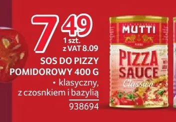 Sos do pizzy pomidorowy klasyczny Mutti promocja w Selgros