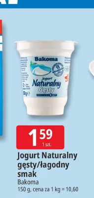 Jogurt naturalny łagodny Bakoma promocja w Leclerc