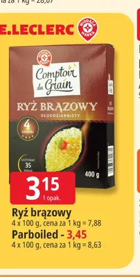 Ryż brązowy 4-pak Comptoir du Grain promocja w Leclerc