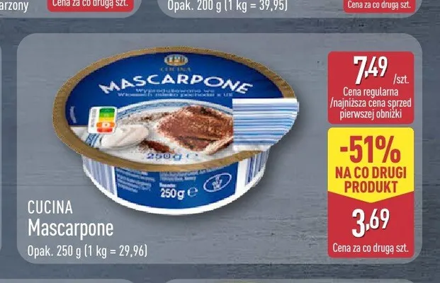 Mascarpone Cucina promocja w Aldi