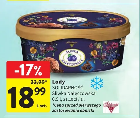 Lody Solidarność Śliwka Nałęczowska promocja w Intermarche