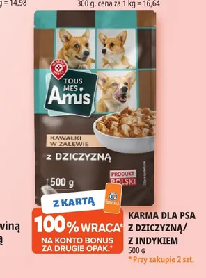 Karma dla psa z indykiem Tous Mes Amis promocja w Leclerc