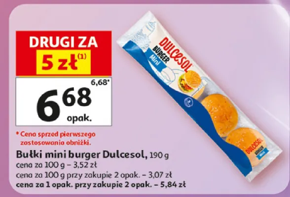 Bułki mini burger Dulcesol promocja w Auchan