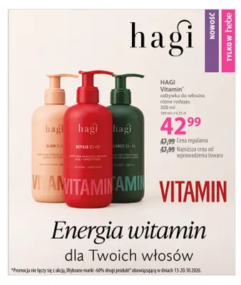 Vitamin odżywka do włosów Hagi promocja w Hebe