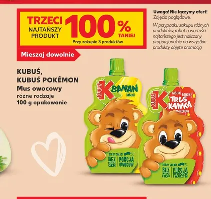 Mus owocowy Kubuś Pokémon promocja w Kaufland
