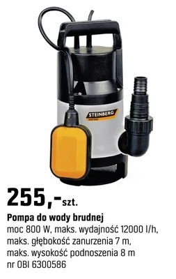 Pompa do wody brudnej promocja w OBI