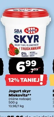 Jogurt skyr Mlekovita truskawkowy promocja w Netto