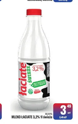 Mleko Łaciate 3,2% świeże Mlekpol promocja w Tomi Markt