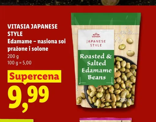 Edamame - nasiona soi prażone i solone Vitasia Japanese Style promocja w Lidl