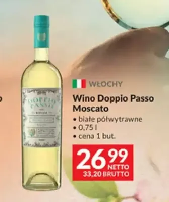 Wino białe Doppio Passo Moscato półwytrawne promocja w Makro