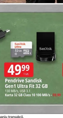 Karta pamięci Sandisk Class 10 100MB/s 32GB promocja w Leclerc