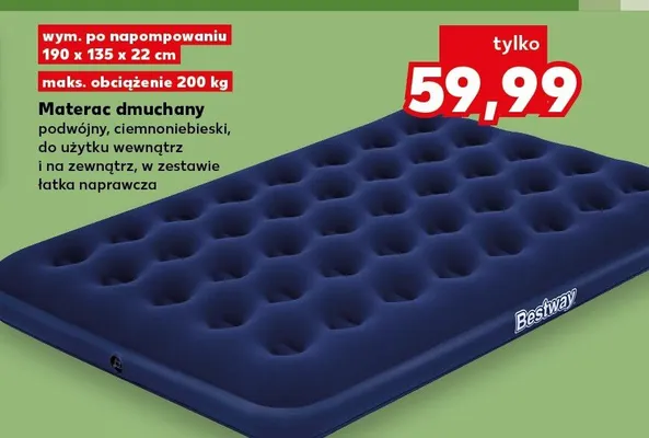 Materac dmuchany podwójny, ciemnoniebieski promocja w Kaufland