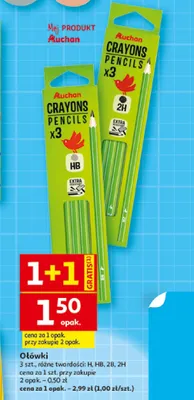 Ołówki Auchan 3-pak promocja w Auchan