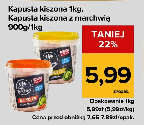 Kapusta kiszona 1kg promocja w Supeco