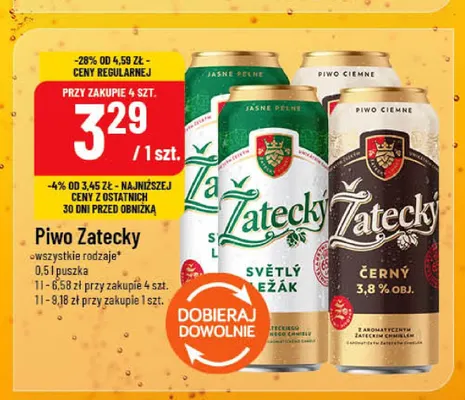 Piwo Zatecky Černý promocja w POLOmarket