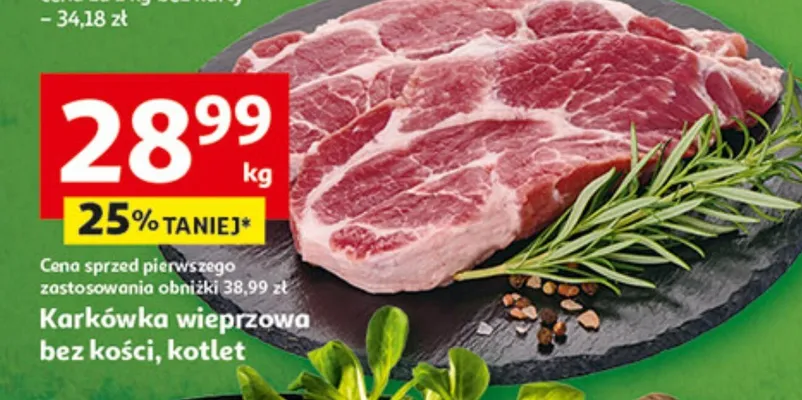 Karkówka wieprzowa bez kości, kotlet promocja w Auchan