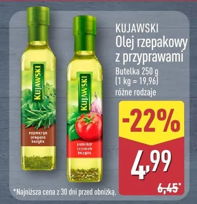 Olej rzepakowy z przyprawami promocja w Aldi
