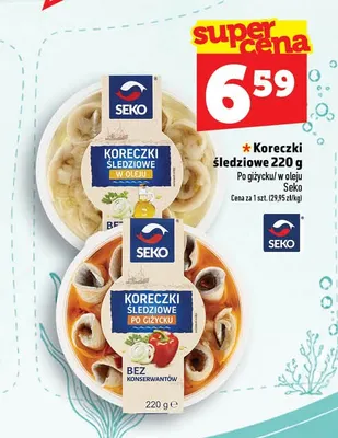 Koreczki śledziowe w oleju Seko promocja w TOPAZ