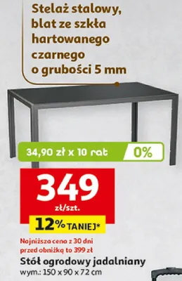 Stół ogrodowy jadalniany promocja w Auchan