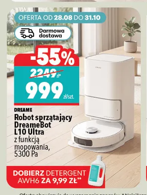 Robot sprzątający DreameBot L10 Ultra z funkcją mopowania Dreame promocja w Biedronka Home