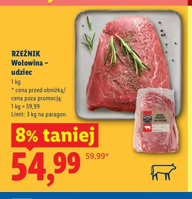 Wołowina - udziec Rzeźnik promocja w Lidl